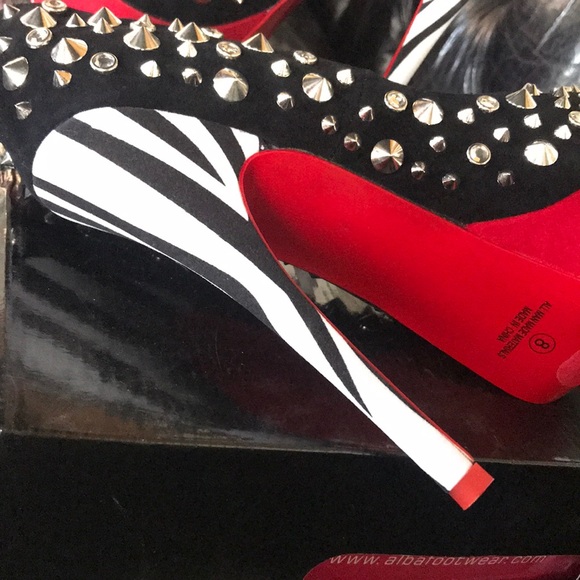 NWT ALBA high hills SHUES bottom RED - Picture 8 of 8